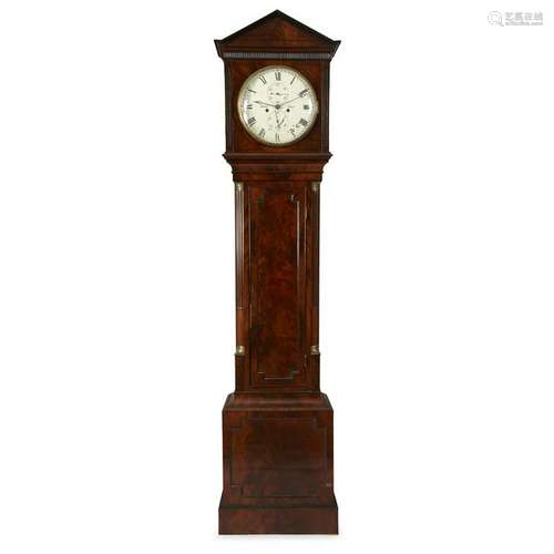 A late George III/Regency mahogany tall case clock,