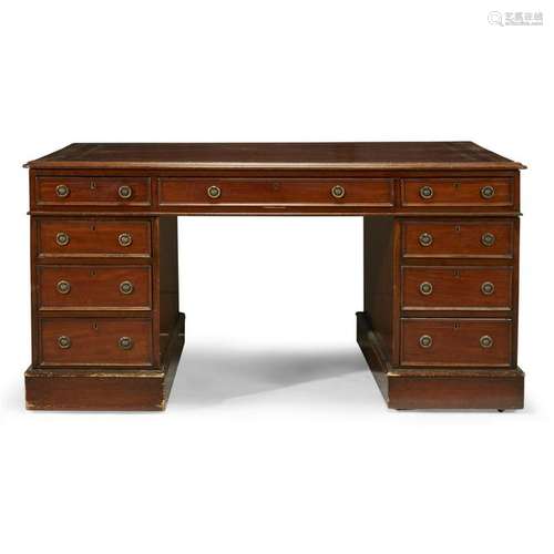 A Regency mahogany partner's desk, early 19th century