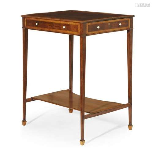 A Regency rosewood and satinwood inlaid side table,