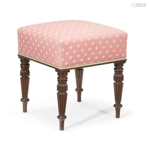 A Regency mahogany and upholstered stool, first quarter