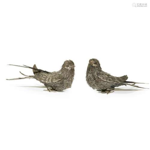 A pair of Italian silver birds, Italy, 20th century