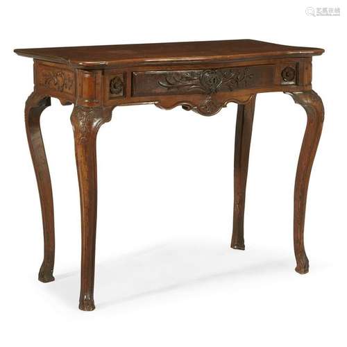 A Régence carved walnut console, second quarter 18th