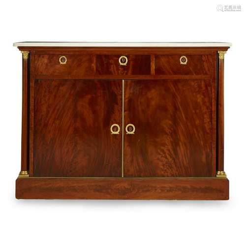 An Empire style gilt-bronze mounted mahogany buffet