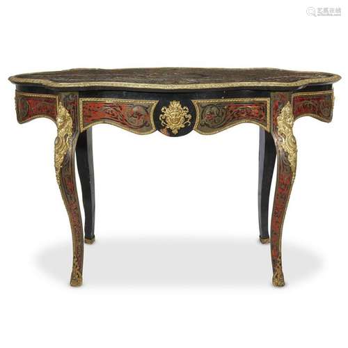 A Napoleon III boulle marquetry center table, third