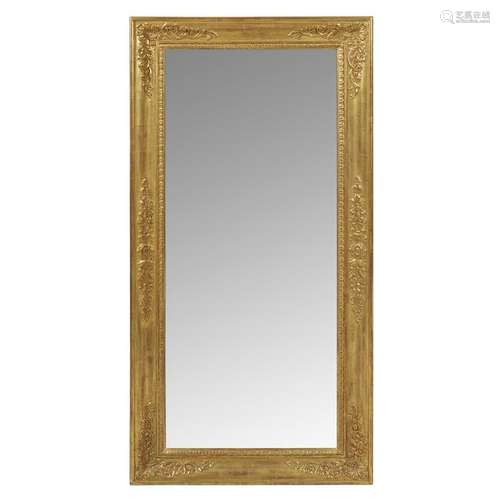 A Belle Époque giltwood rectangular pier mirror,