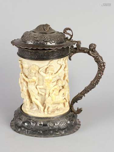 German tankard with silver mounted feed top lid an…