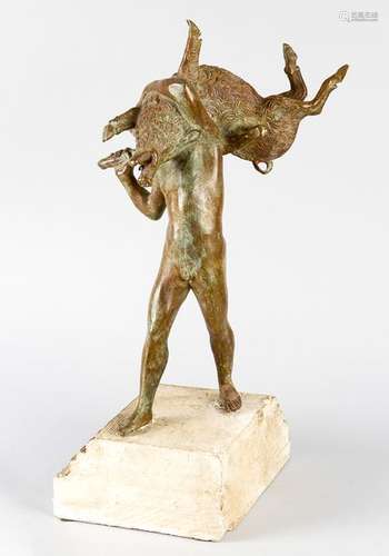 Italian Sculptor, Hercules and the Boar. Bronze Ca…