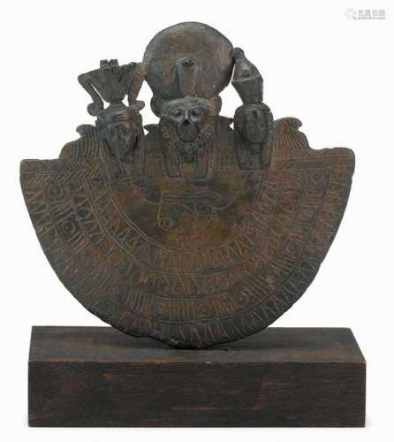 An Egyptian bronze Aegis of Sakhmet or Bastetthird