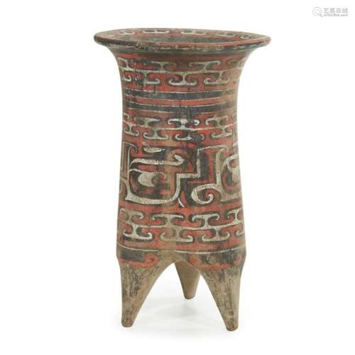 A Chinese painted pottery tripod vesselprobably