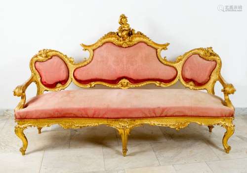 Extraordinary elegant Salon Settee, in Rococo mann…