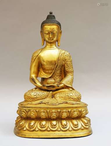 Buddha Shakayamuni in sitting position on Lotus ba…