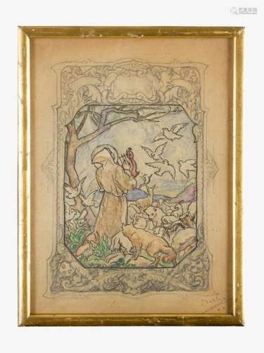 Artist early 20th Century, Saint with animals, bla…