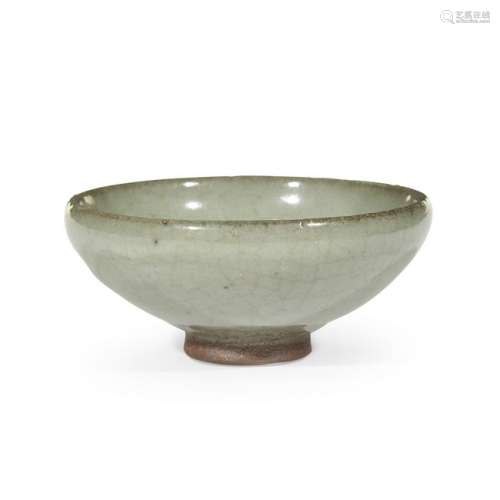 A Chinese Jun green-glazed bowl yuan dynasty. Raised on