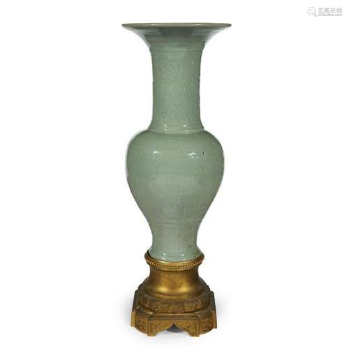 A large Chinese Longquan celadon 