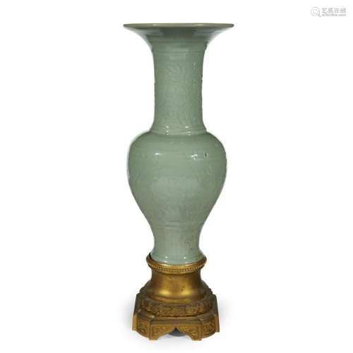 A large Chinese Longquan celadon 