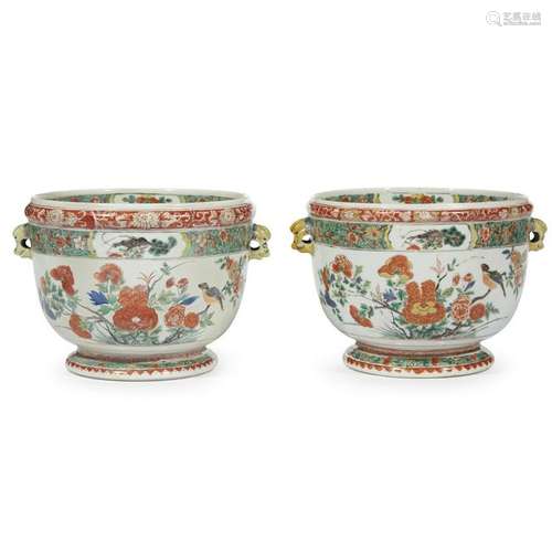 A pair of Chinese famille verte-decorated porcelain