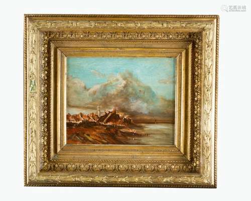 Artist 19th Century, Landscape by the sea, oil on …