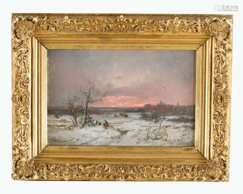 Adolf Stademann (1824 1895), winter landscape, oil…