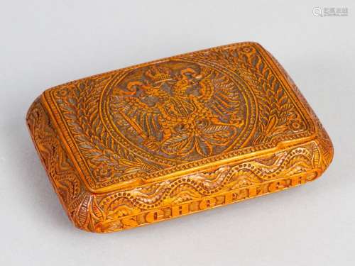 Austrian Tobacco Box, wood carved with one lid, on…