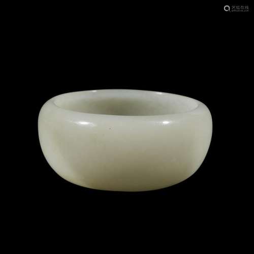 A fine Chinese small white jade water coupe qing