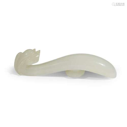 A Chinese carved white jade 