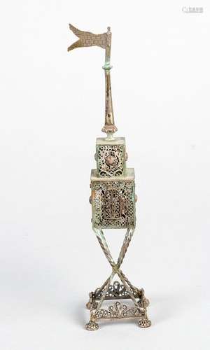 Judaica silver Besomin in filigree technique on qu…