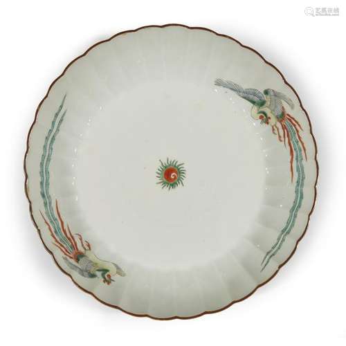 An unusual Japanese molded and enameled porcelain