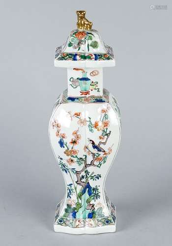 Chinese Porcelain Vase, Canted and bowed shape, wi…