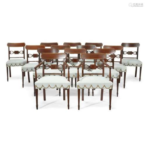 A set of eight Regency mahogany dining chairs first