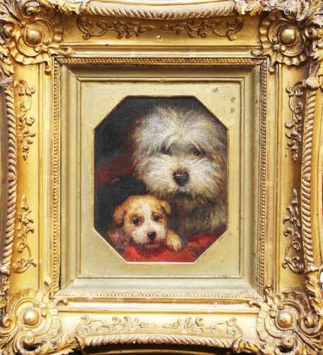 Henriëtte Ronner Knip (1821 1909), two dogs oil on…