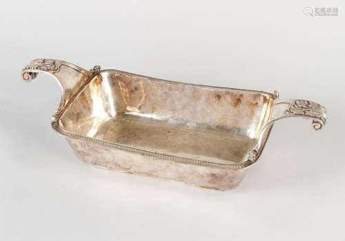 Russian silver bowl rectangular shape with rounded…