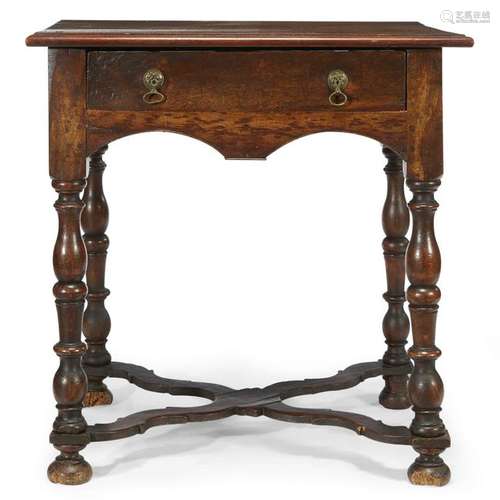 A William & Mary oak side tablelate 17th/early 18th