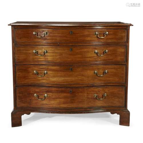 A George III mahogany serpentine chest of drawers late