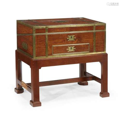 A fine William IV brass-banded kingwood lapdesk on