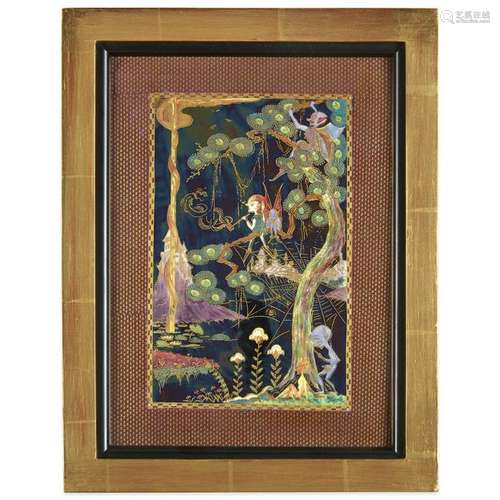 A Wedgwood Fairyland Lustre 'Elves in a Pine Tree'