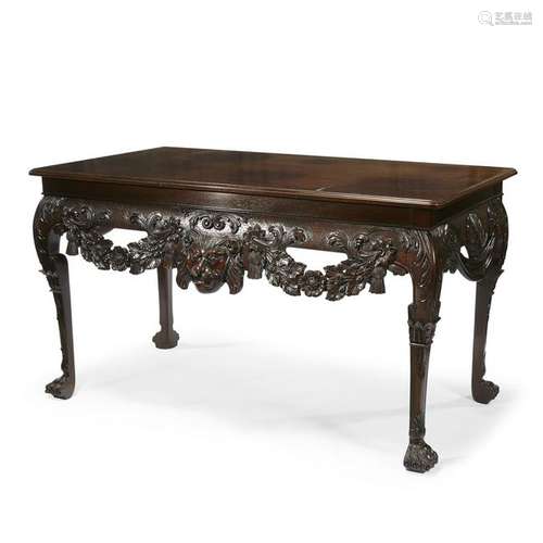 An Irish George III style carved mahogany hall table