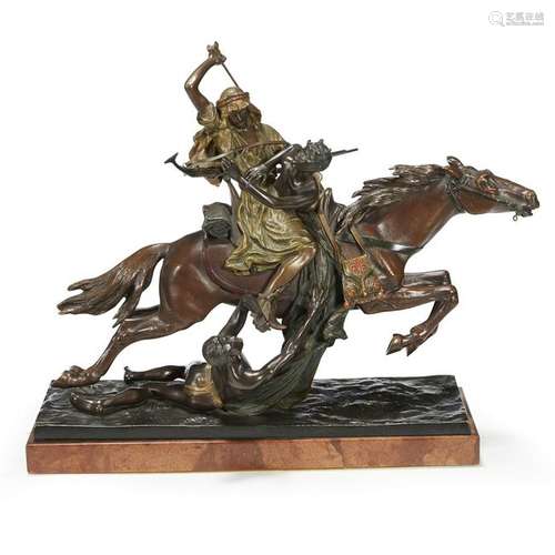 An Austrian cold painted bronze figural group circa