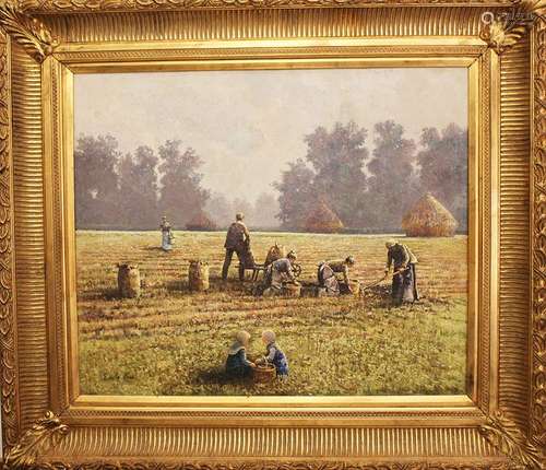 Emile Claus (1849 1924) school. Harvest on the fie…