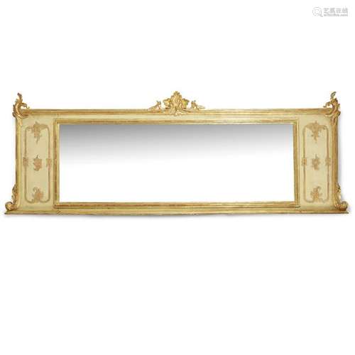 An Italian Rococo painted and parcel-gilt overmantel