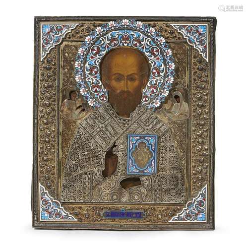 A Russian icon of St. Nicholas the Miracleworker with