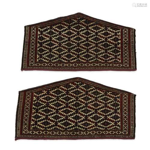 A pair of Yomud Turkoman asmalyks late 19th/early 20th