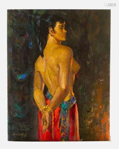 Abdullah, artist 20th Century. Asian beauty, oil o…