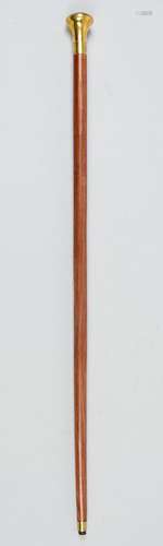 Walking stick with compass, wooden shaft with gild…