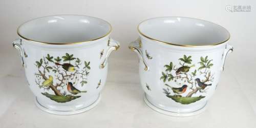Hungary Herend Pair Cachepots Porcelain