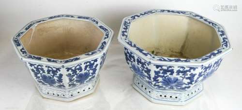Two Matched Octagonal Jardinieres/Planters