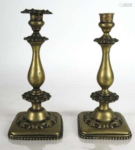 Pair Warszawa Fraget Plaque Candlesticks