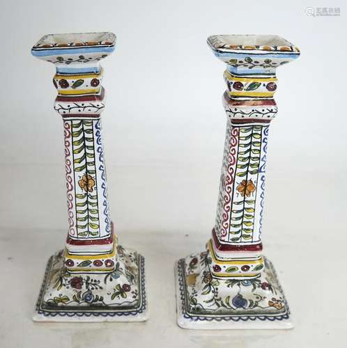 B. Sedal Portuguese Porcelain Candlesticks