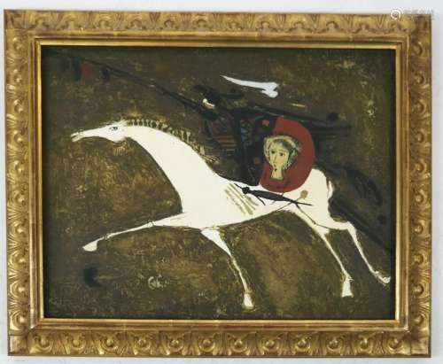 White Horse and Rider, Mixed Media