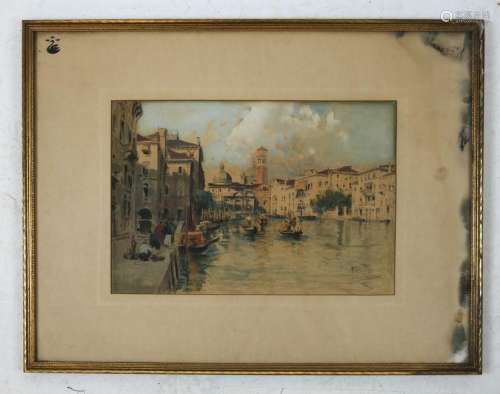 Venetian Canal Scene - Watercolor