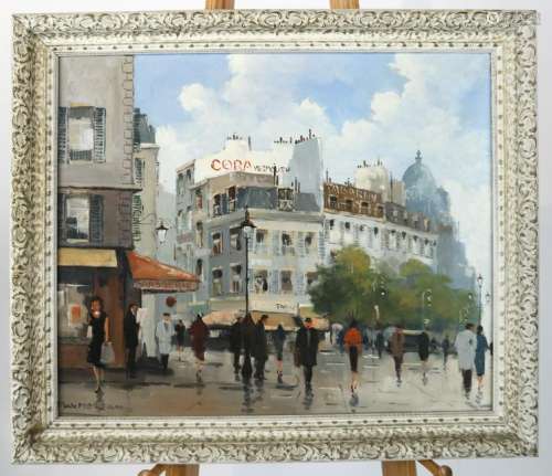 Max MOREAU: Paris Street Scene - Oil on Canvas